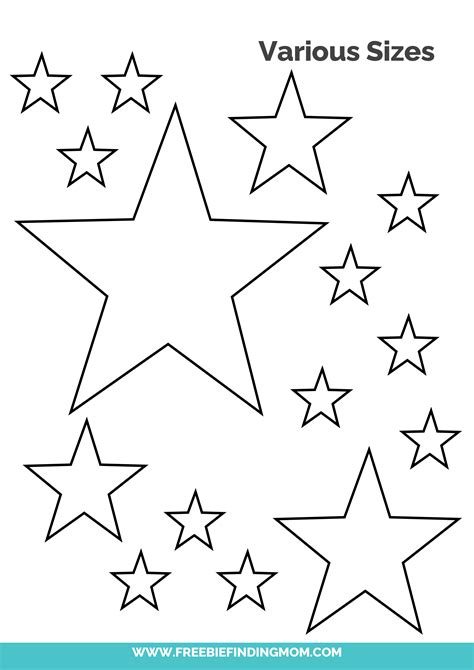 Printed 5-pointed star template for instant use