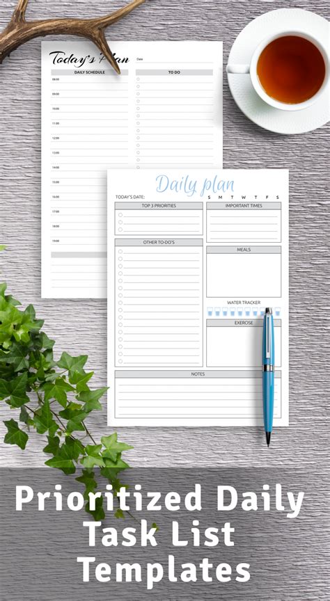 Prioritized Daily Planner Template