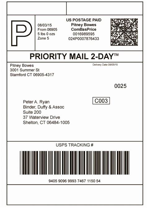 Priority Mail Shipping Label Template Example 9