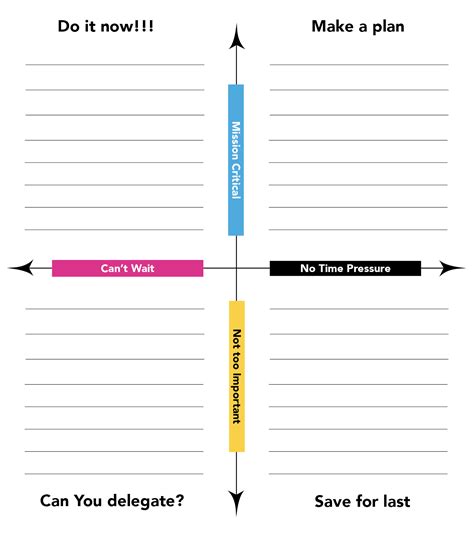 Priority Matrix Template Excel Printable