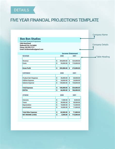 Pro Forma Financial Projections Template Doc