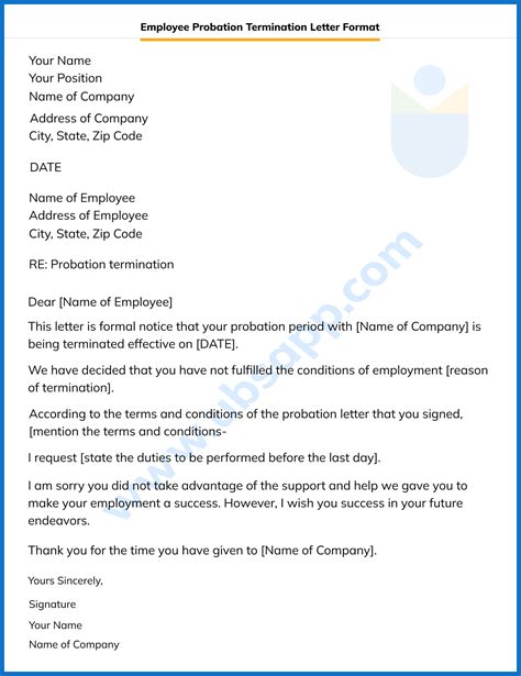 Probation Termination Letter