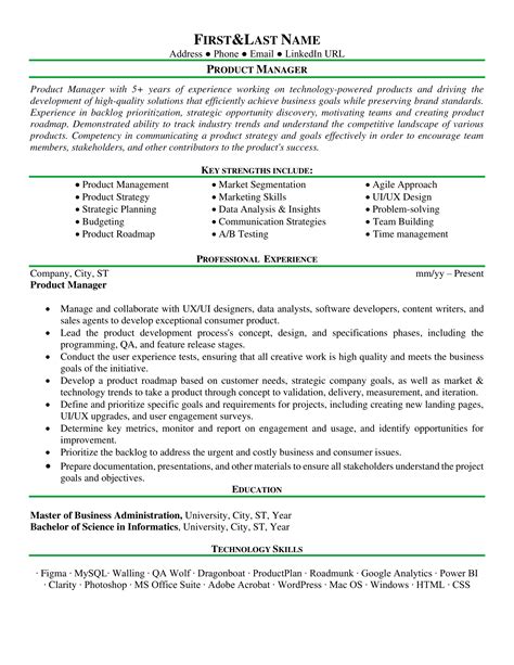 Product Director Resume Template Example