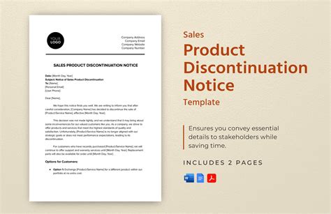 Product Discontinuation Plan Template