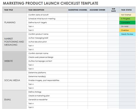 Product Launch Calendar Template Excel Approach