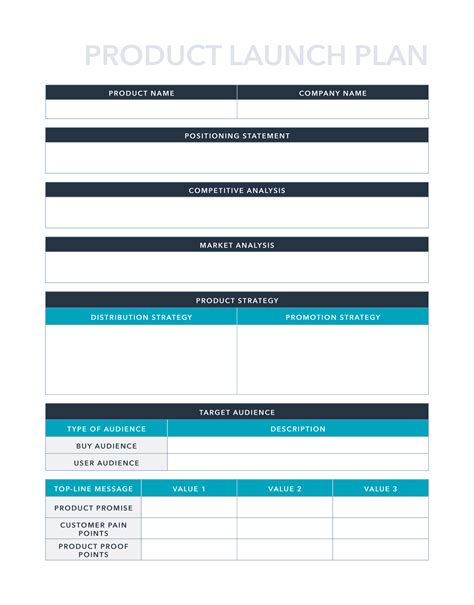 Product Launch Plan Template PDF