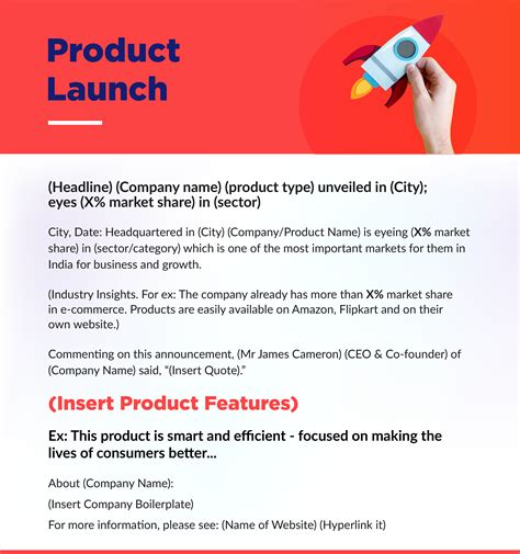 Product Launch Press Release Template