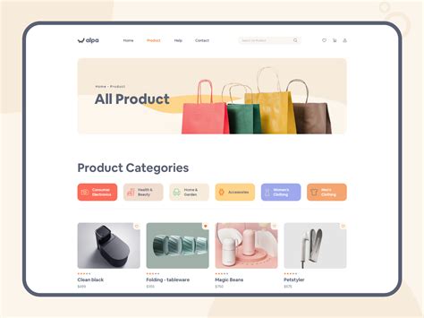 Example of a product page template with high-quality product images