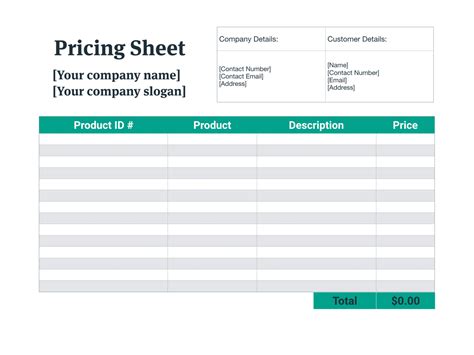 Product Pricing Template with Discount in Excel