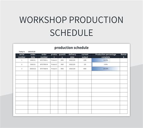 Production Calendar Template Excel