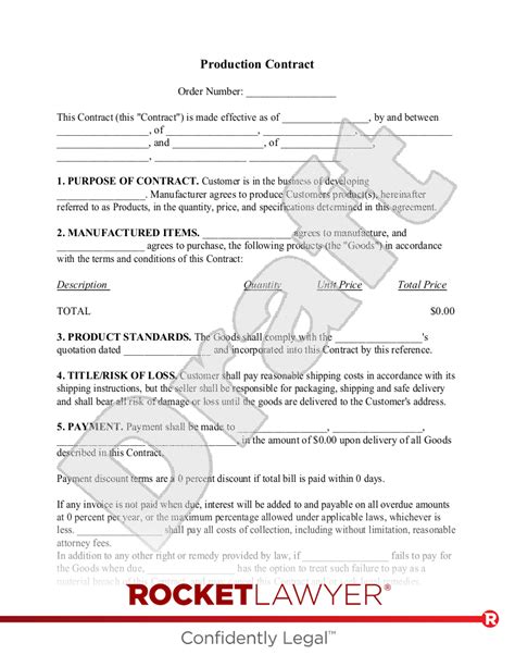 Production Contract Template