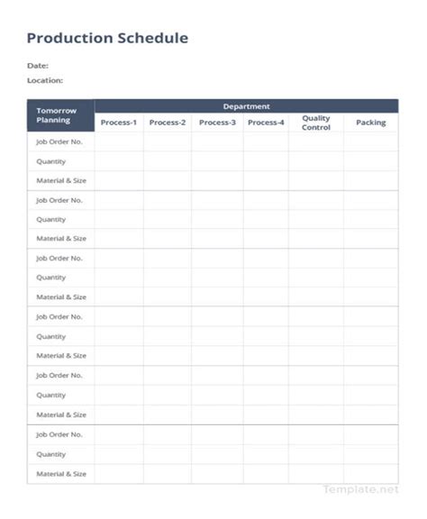 Production Scheduling Template Download