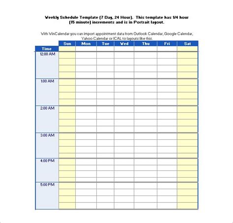 Productive 24 Hour Schedule Template in Word