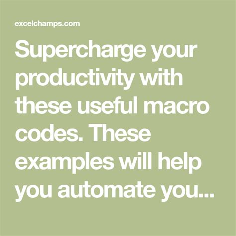 Productivity with Macros