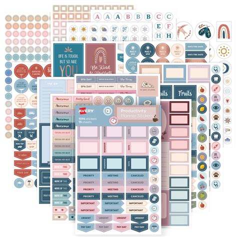 Productivity planner stickers