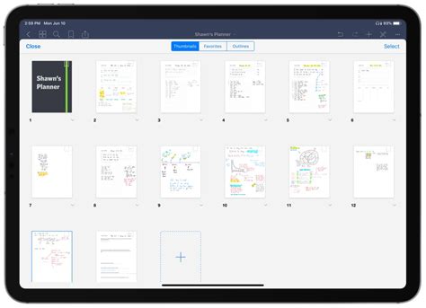 A person using Goodnotes on their iPad, with a daily planner template open