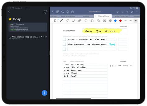 A person using Goodnotes on their iPad, with a habit tracker template open