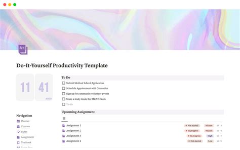 Productivity Aesthetic Notion Templates for Students