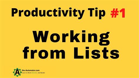 Productivity Tip 1