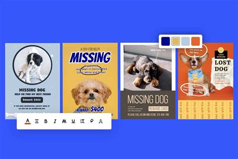 Professional lost dog poster designer