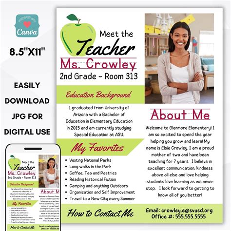 Professional Meet the Teacher Template