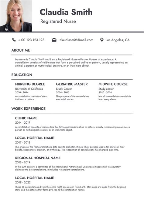 Professional Nurse Resume Template