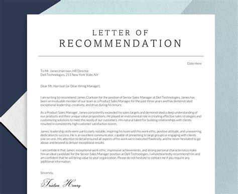 Professional Reference Letter Template