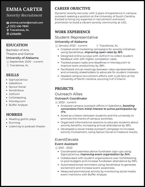 Professional Sorority Recruitment Resume Template