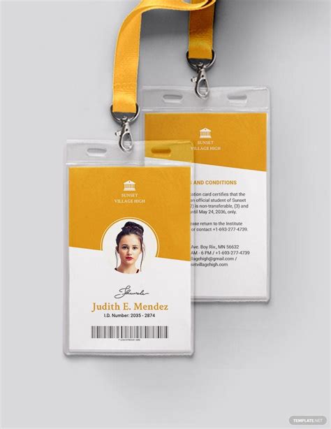 Professional Vertical ID Card Template