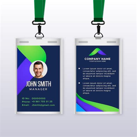 Professional Vertical Name Badge Template