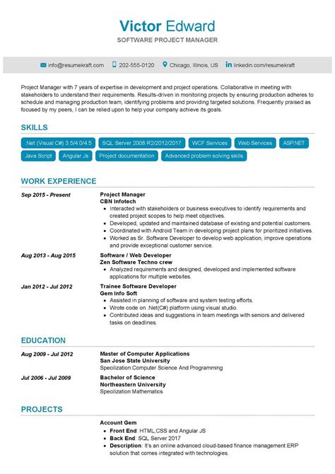 Program Manager Resume Template Structure