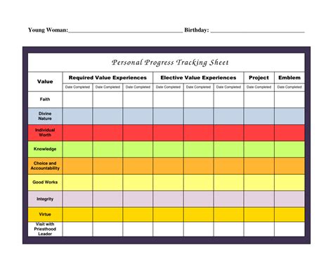 Progress Monitoring Template