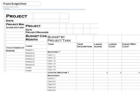 Project Budgeting OneNote