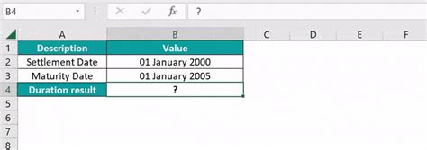 Project Duration in Excel