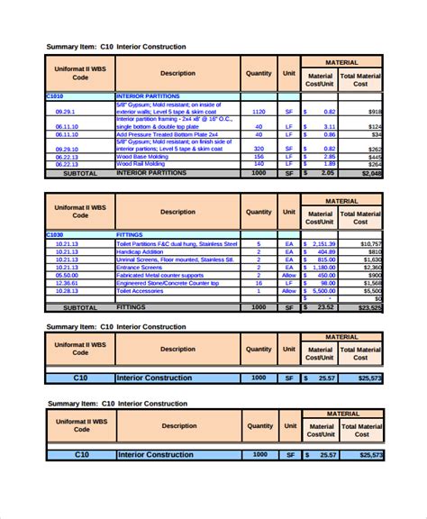 Project Estimate Template Example 3