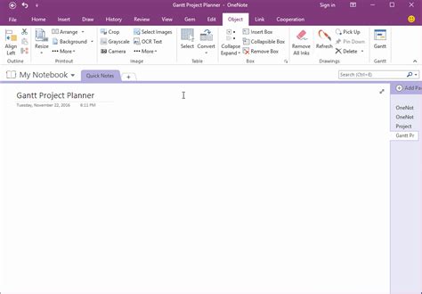 Project Gantt Chart Template OneNote 7