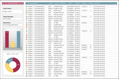 Project Issue Tracker Template Excel Plugin