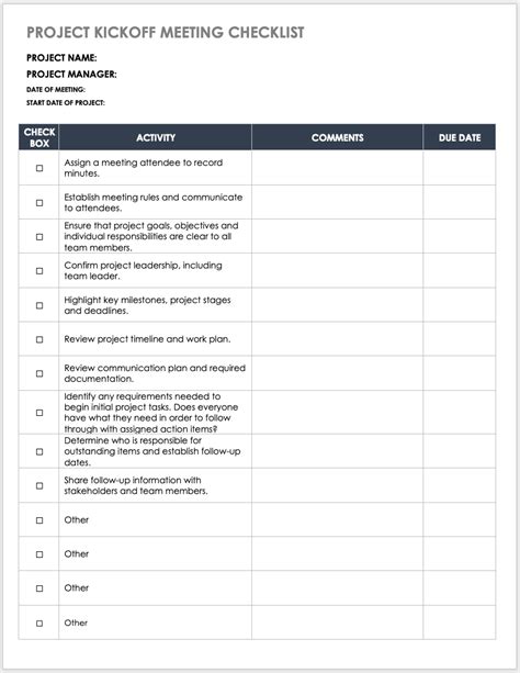 Project Kickoff Meeting Template