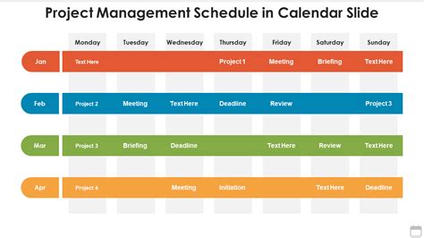 Project Management Schedule Template