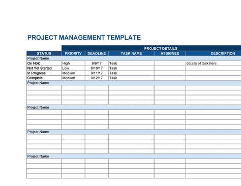 Project Management Task Tracker Template