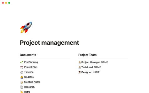 Project Management Template Gallery