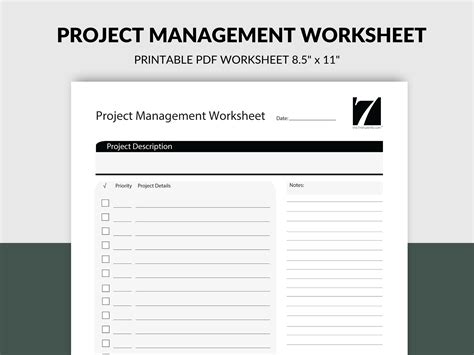 project management worksheet