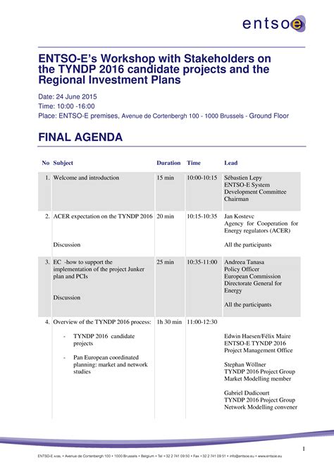 Project Meeting Agenda Template