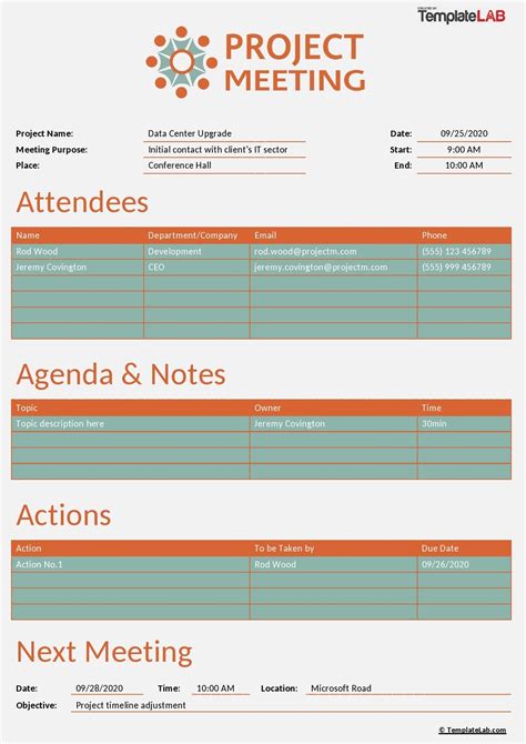 Project Meeting Template