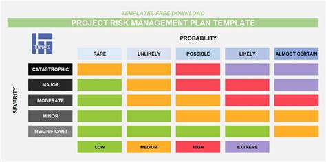 A screenshot of a project plan template with risk management