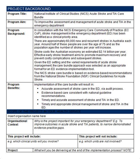 Project Plan Template Sample PDF Image