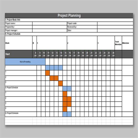 Project planning template