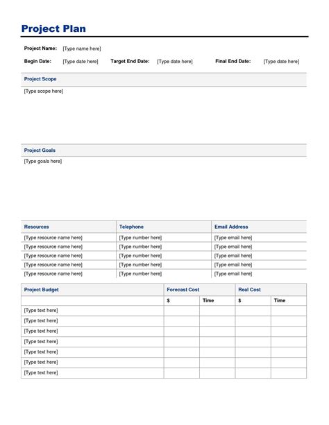 Project Planning Template PDF