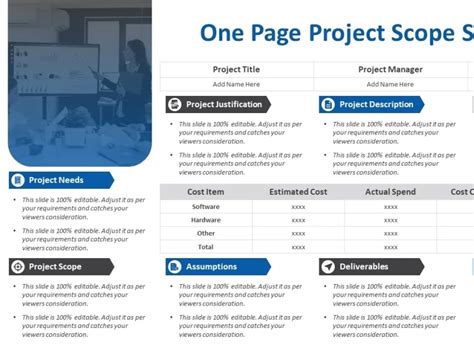 Project Planning Template PowerPoint Scope Statement