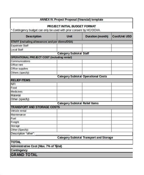 Project Proposal Template Excel